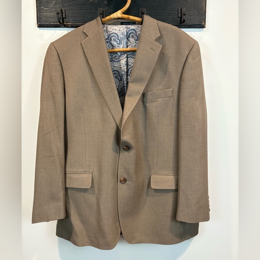 Ralph Lauren Men’s Paisley Lined Taupe Blazer Size 46R